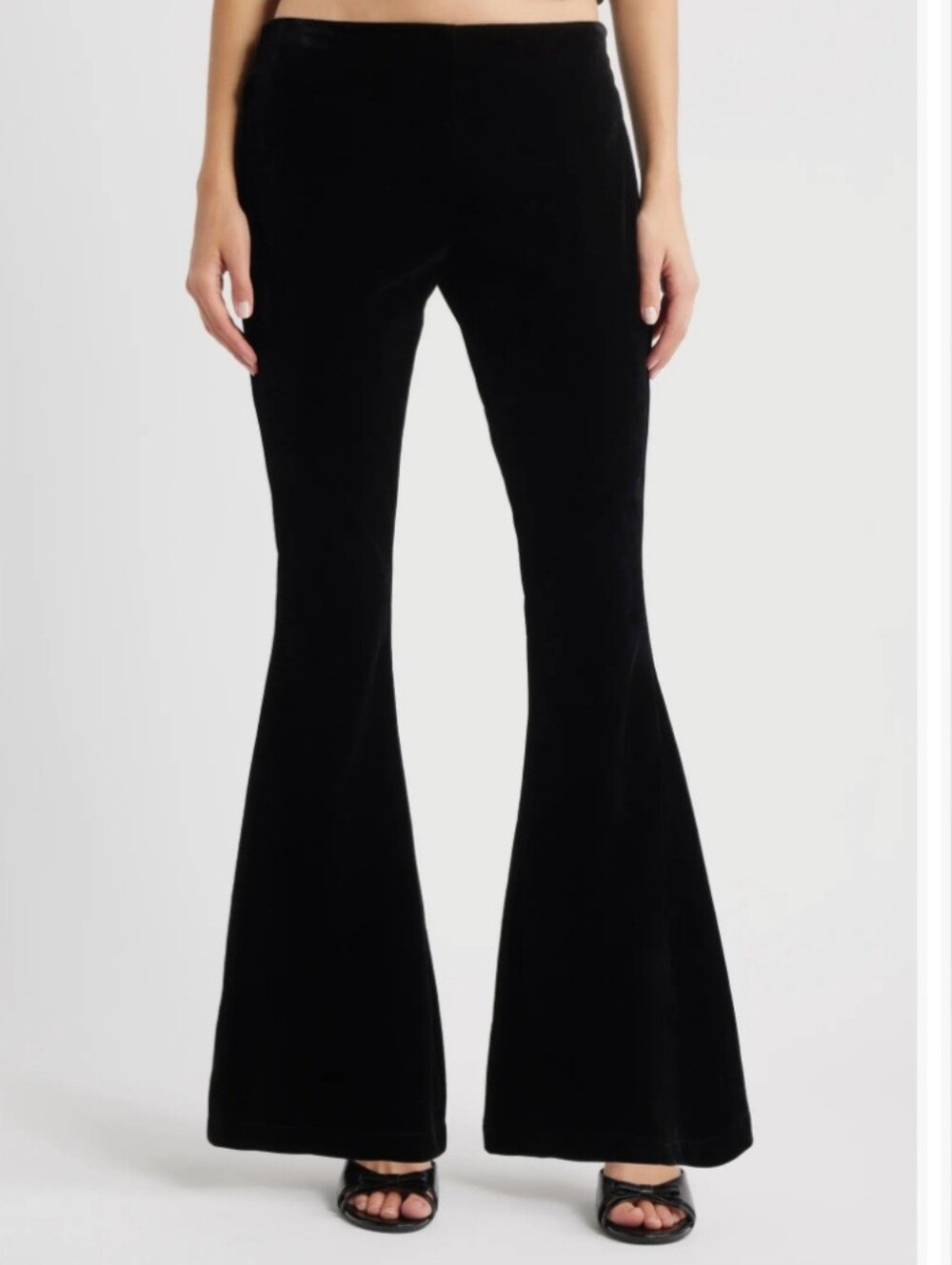 Bella Venice The Abby Flare Pant In Black Velvet Size XS NWT